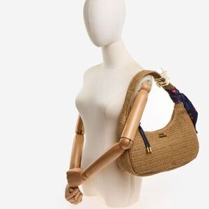 Steve Madden brown crochet straw hobo Handbag